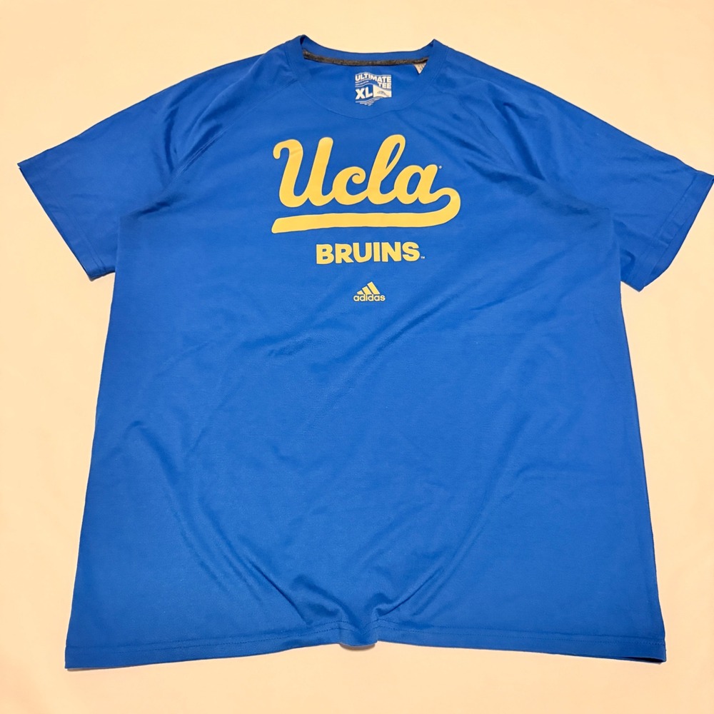 Adidas UCLA Bruins T-Shirt Men XL Blue Climalite Athletic Graphic Tee 2016